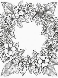 Wreath Coloring Sheet  outling,coloring pages,black and whit