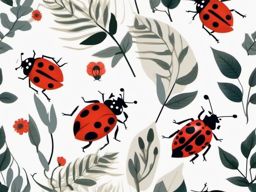 Ladybug and beetle friends ink. Tiny garden companions.  minimal color tattoo design