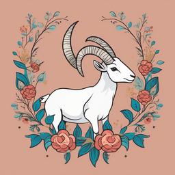 Goat clipart - goat in a whimsical design  clipart