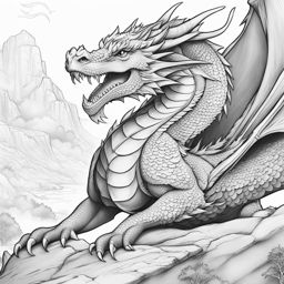 dragon coloring pages - a wise dragon imparts ancient wisdom to a young hero. 