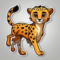 Cheetah cartoon - fastest land animal  cartoon sticker style