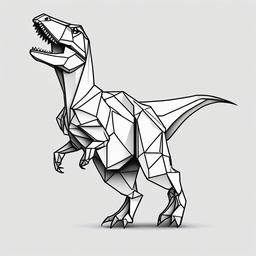 Origami T Rex Tattoo - Showcase the iconic T-Rex in an origami-themed tattoo for a unique and creative look.  simple vector color tattoo,minimal,white background