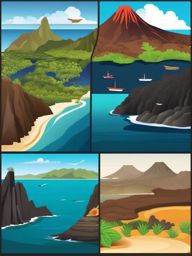 The Galapagos Islands clipart - Volcanic islands in the Pacific Ocean, ,color clipart vector style