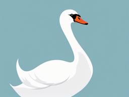 Swan cartoon  minimal, white background