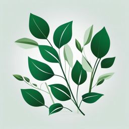 Botanical Green  minimalist design, white background, professional color logo vector art