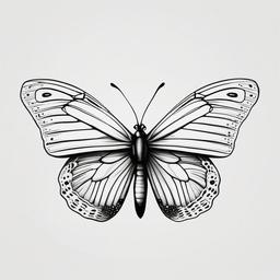 semicolon butterfly drawing  simple color tattoo, minimal, white background