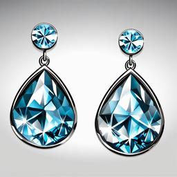 Diamond clipart - diamond earrings on display  vector clipart