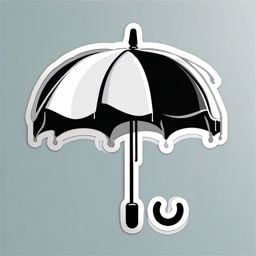 Umbrella Sticker - Classic umbrella design, ,vector color sticker art,minimal