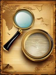 Magnifying Glass clipart - magnifying glass on a treasure map  