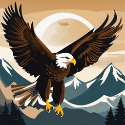 Bald Eagle clipart - Symbolic bird of the United States in majestic flight, ,color clipart vector style