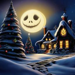 Christmas Background Wallpaper - nightmare before christmas background scene