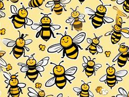 Bee cartoon - small, buzzing insect that makes honey  cartoon sticker style