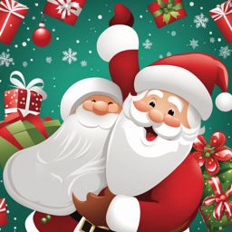 santa clipart: jolly santa claus spreading holiday cheer. 