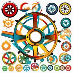 Wheel clipart - Wheel symbolizing transportation and mobility,  color clipart, vector art