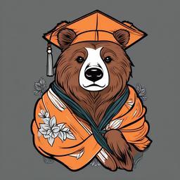 graduation bear tattoo  simple vector color tattoo