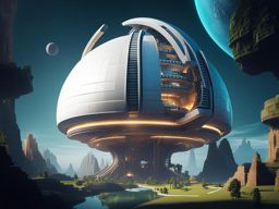 futuristic space colony on an alien planet - minecraft house design ideas 