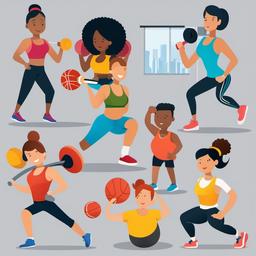 Sport clipart - exercise and training session  vector clipart