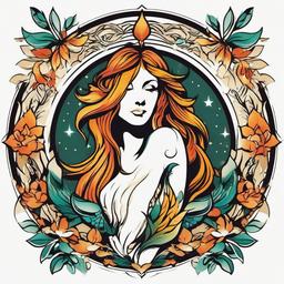 virgo animal tattoo  simple vector color tattoo