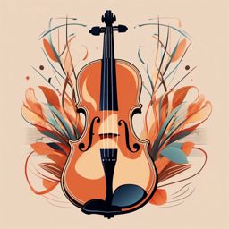 Violin Clipart - An elegant violin with strings ready to serenade with classical melodies.  color clipart, minimalist, vector art, 