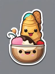 Beach Volleyball and Ice Cream Emoji Sticker - Beachside fun and treats, , sticker vector art, minimalist design