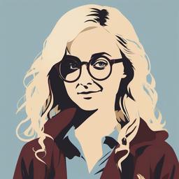 Harry Potter clipart - Luna Lovegood with her Spectrespecs  color,minimalist,vector clipart