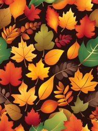 fall leaves clipart,creating a vibrant carpet in an autumn forest 