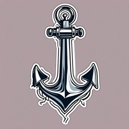 Anchor Sticker - Nautical anchor illustration, ,vector color sticker art,minimal