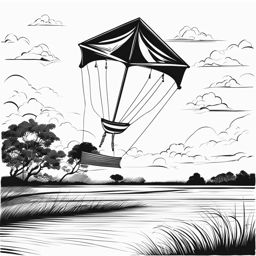 kite clipart black and white 