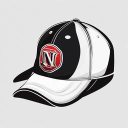 Baseball cap with a logo clipart.  vector style illustration, white background