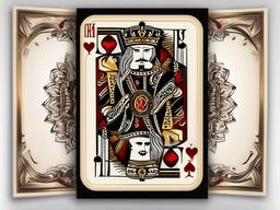 Tattoo King Card-Creative and stylish tattoo featuring the king card, capturing artistic design and symbolism.  simple color tattoo,white background