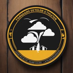 Tornado shelter sign sticker- Safety and preparedness, , sticker vector art, minimalist design