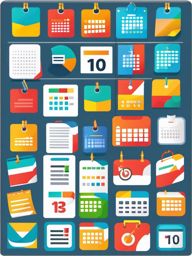 Calendar and checkmark icon - Calendar and checkmark icon for completed tasks,  color clipart, vector art