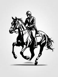 horse and rider tattoo  simple tattoo,minimalist,white background