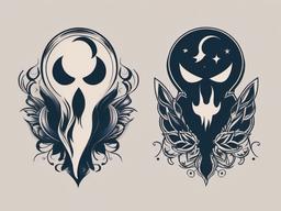 Ghost Best Friend Tattoos-Celebrating friendship, mutual love for the supernatural and enduring companionship.  simple vector color tattoo