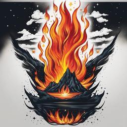 doubt thou the stars are fire tattoo  simple color tattoo,white background