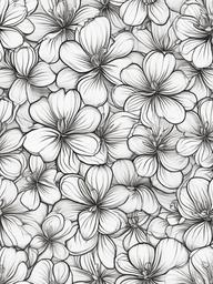 Floral Clover - Tiny flowers in clusters, often with three leaves.  outling,coloring pages,black and white