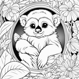 gibbons cute animals coloring page 