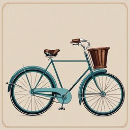 Bicycle Clipart - A classic bicycle with a vintage charm.  color vector clipart, minimal style