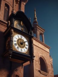 Ancient clock tower chimes with the echoes of time long past.  8k, hyper realistic, cinematic