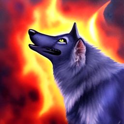 Zooba jack the wolf on fire draw in watercolor style