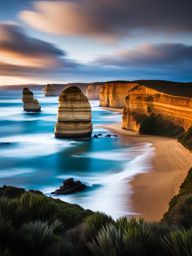 great ocean road, australia - capture the coastal magic of the great ocean road, with the twelve apostles bathed in moonlight. 