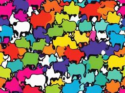 Rainbow Cow Print Background  