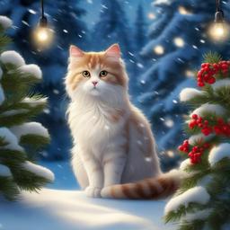 Cat Background Wallpaper - winter cat background  