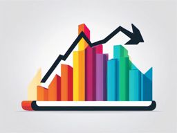 Chart with Upwards Trend Icon - Chart with upwards trend icon for growth and progress,  color vector clipart, minimal style