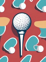 Golf Tee Clipart - A golf tee supporting the ball.  color vector clipart, minimal style