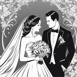 wedding clipart black and white - witnessing a timeless union. 