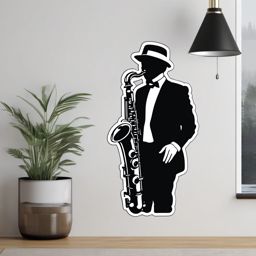 Bass Clarinet Sticker - Blending rich and dark tones with the bass clarinet, , sticker vector art, minimalist design