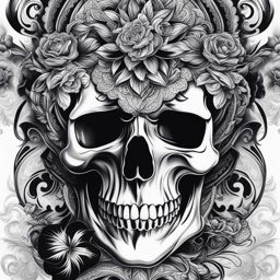 skull tattoo designs black and white design 