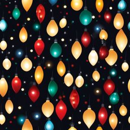 Lights On Clipart,Illustrating a festive holiday light display with lights on clipart  simple, 2d flat