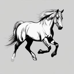 drawing of Haflinger horse  minimal rough sketch scribbles,doodles,black and white